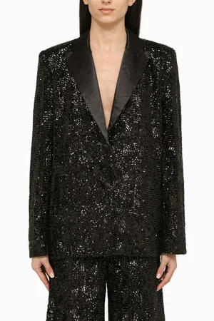ROTATE Giacca monopetto nera con paillettes