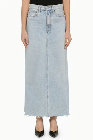 AGOLDE Gonna lunga azzurra in denim