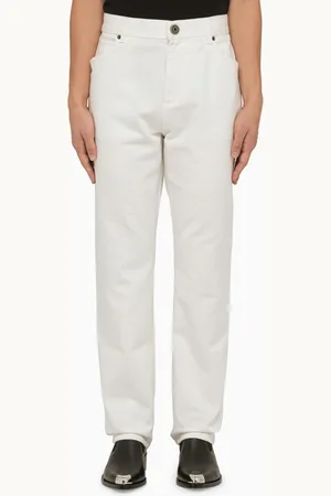 Balmain Pantalone regolare bianco in cotone