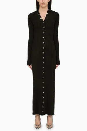The Attico Cardigan lungo nero in viscosa