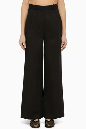 Loulou Studio Pantalone nero in cotone e lino