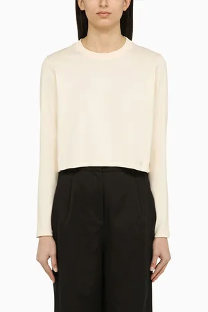Loulou Studio Maglia girocollo avorio in cotone