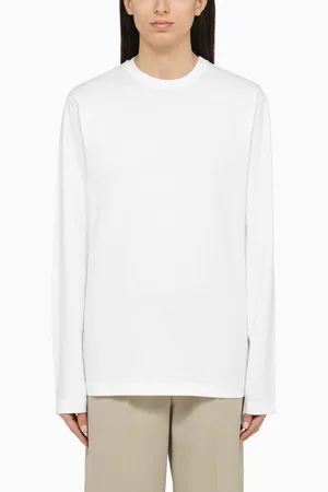 Sportmax T-shirt a manica lunga bianca in cotone
