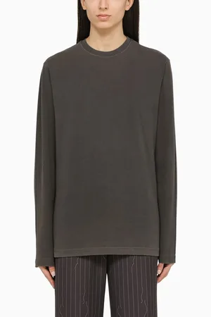 Sportmax T-shirt a manica lunga nera in cotone