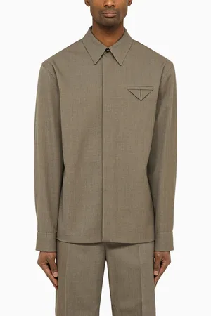 Bottega Veneta Camicia in twill di lana grigia