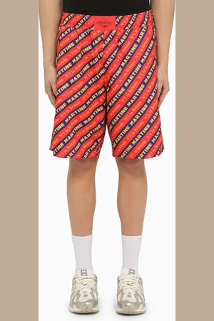 MARTINE ROSE Bermuda rosso con stampa logo