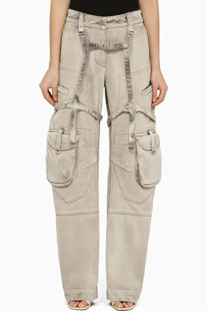 OFF-WHITE Jeans cargo oversize color bruciato in denim