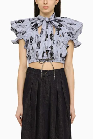 Vivienne Westwood Top con fiocco e spalle in cotone