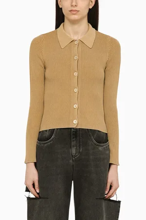 OUR LEGACY Cardigan a costine color sabbia in cotone