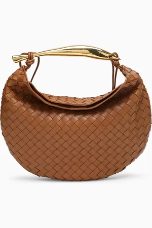 Bottega Veneta Borsa Sardine media in Intrecciato color Cognac