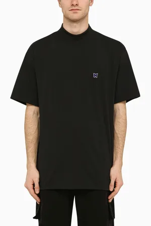 Pins & Needles T-shirt con collo rialzato nera con ricamo