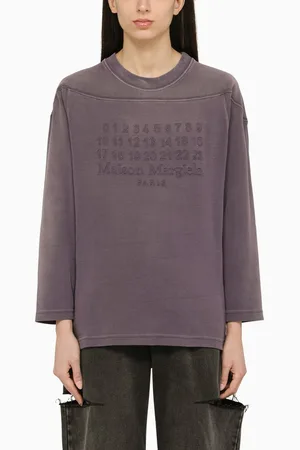 Maison Margiela Maglia color melanzana in cotone con logo