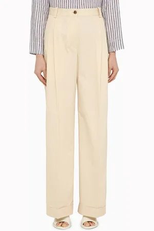 Maison Kitsuné Pantalone panna in cotone