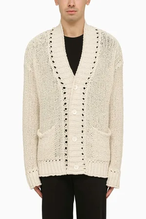 Roberto Collina Cardigan traforato bianco in cotone