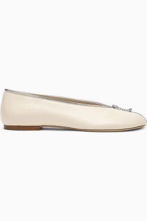 Ballerina Sadler con cerniera chiaro in pelle