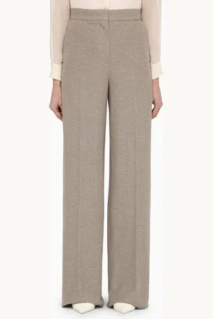 Max Mara Pantalone a palazzo color argilla in cotone