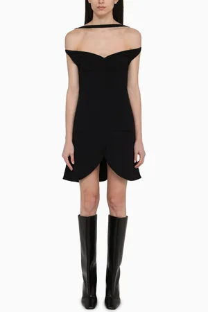 Courrèges Mini abito bustier Ellipse nero in viscosa