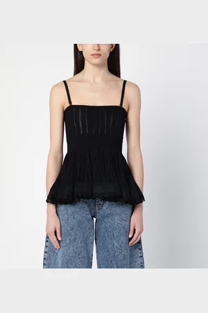 Alaïa Top Crinoline nero in viscosa con spalline