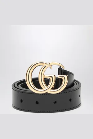 Gucci Cintura nera con fibbia Doppia GG