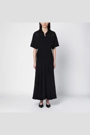 Victoria Beckham Abito lungo in maglia semitrasparente nero