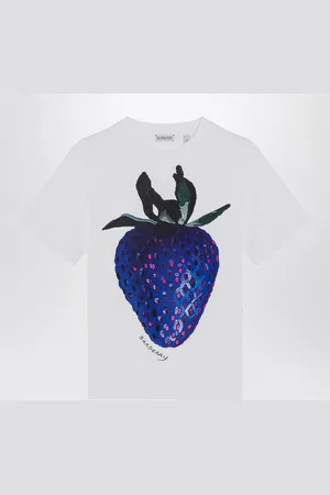 Burberry T-shirt bianca in cotone con stampa logo
