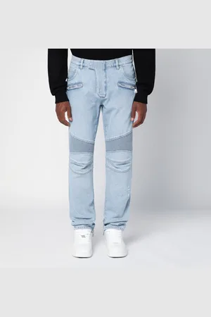 Balmain Jeans biker blu chiaro in denim