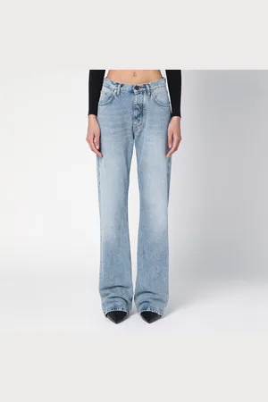 Balenciaga Jeans blu chiaro con orlo distressed