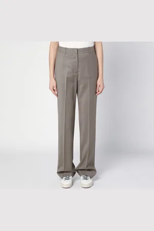 Golden Goose Pantalone grigio chiaro in lana con pince