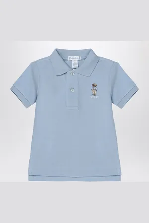 Ralph Lauren Polo azzurra in cotone con ricamo logo