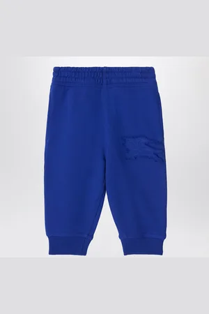 Burberry Pantalone jogging blu elettrico con logo EKD