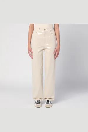 Golden Goose Pantalone écru con paillettes trasparenti