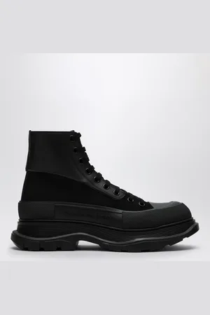 Alexander McQueen Stivaletto Tread Slick nero in tela