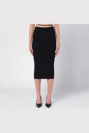 Jacquemus Gonna midi Pralù nera in maglia