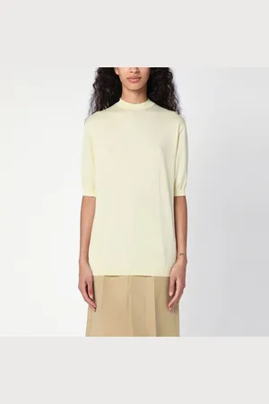 Bottega Veneta Maglia girocollo gialla chiara in cashmere