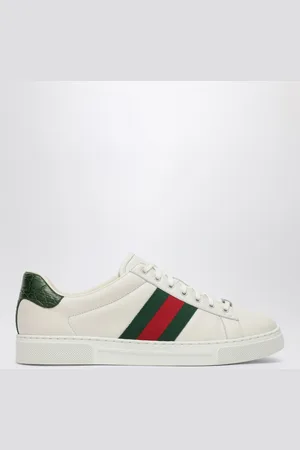Gucci Sneaker bassa Ace bianca/verde in pelle