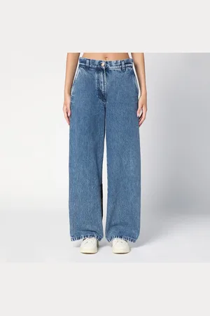 Palm Angels Jeans baggy con inserto giungla