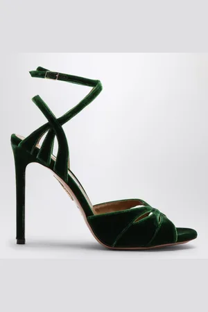 Aquazzura Sandalo alto scuro in velluto