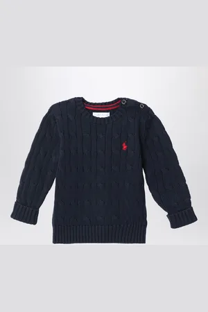 Ralph Lauren Maglia a trecce blu navy in cotone