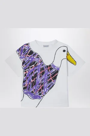 Burberry T-shirt bianca in cotone con stampa