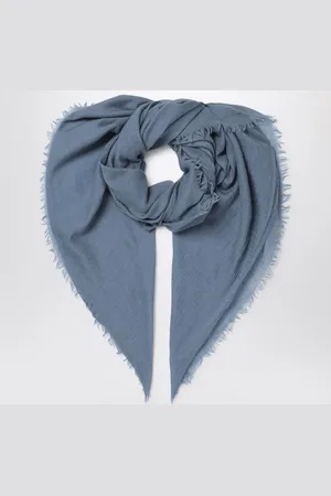DESTIN Sciarpa Oxford blu in misto lana e seta