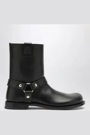 Loewe Stivale Campo Biker in pelle di vitello nero