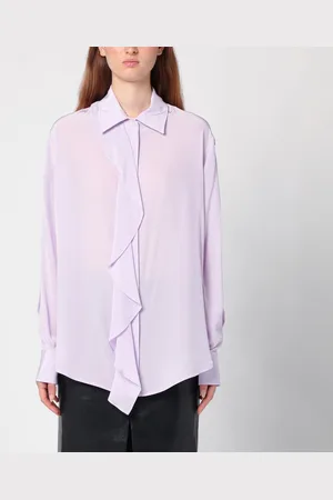 Victoria Beckham Camicia lilla in seta con volant