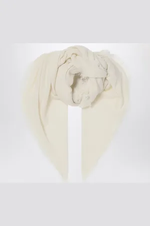 DESTIN Sciarpa in cashmere bianco latte