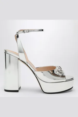 Gucci Sandalo alto Lady Horsebit argento