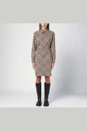 Burberry Vestito chemisier in misto lana Check