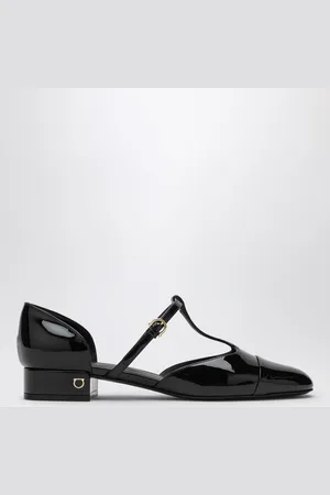 Salvatore Ferragamo Ballerina Linette nera in vernice