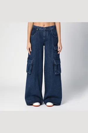 OFF-WHITE Jeans ampio cargo blu in denim