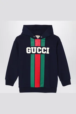 Gucci Felpa blu scura in cotone felpato