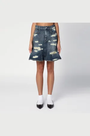 Marc Jacobs Gonna in denim slavato con dettagli usurati