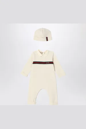 Gucci Set due pezzi in jersey di cotone felpato bianco